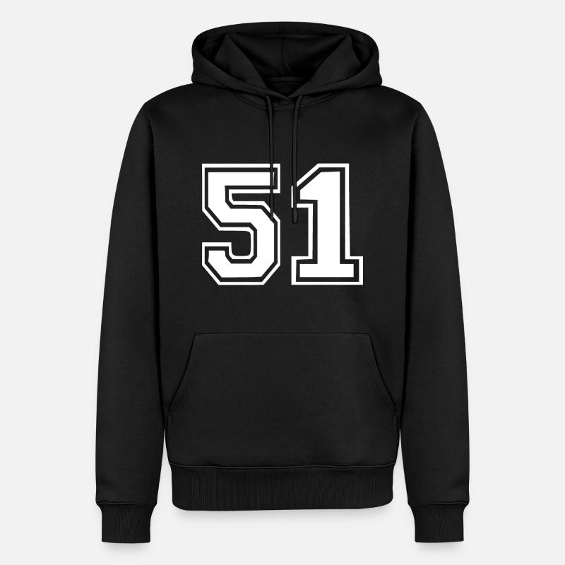 51 - Männer Premium Bio Hoodie - Schwarz