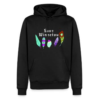 Enregistrer Winnetou,Winnetou,Federn,Illustration - Sweat à capuche Premium bio Homme - noir - Devant - Nico (187cm)