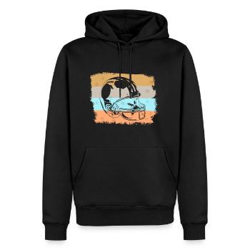 Football Helm Vintage Retro Design - Männer Premium Bio Hoodie - Schwarz - Vorne - Nico (187cm)