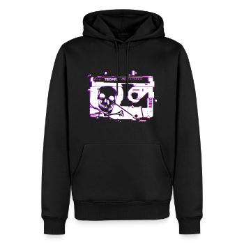 Techno Old School - Sweat à capuche Premium bio Homme - noir - Devant - Nico (187cm)