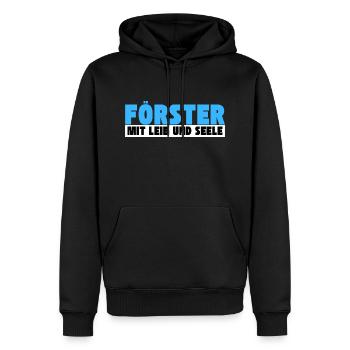 Förster mit Leib und Seele - Männer Premium Bio Hoodie - Schwarz - Vorne - Nico (187cm)