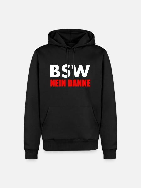 Bsw nein danke - Männer Premium Bio Hoodie - Schwarz
