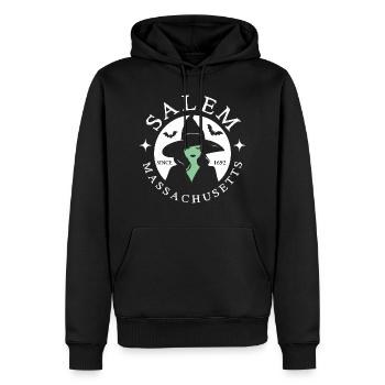 Salem, sorcière d’Halloween - Sweat à capuche Premium bio Homme - noir - Devant - Nico (187cm)
