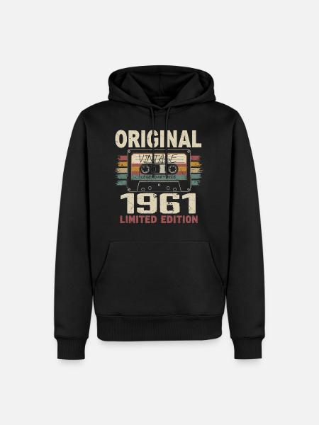1961 Verjaardagscadeau 1961 Vintage 1961 Retro - Mannen Premium Bio hoodie - zwart