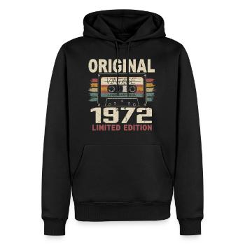 1972 cadeau anniversaire 1972 vintage 1972 rétro - Sweat à capuche Premium bio Homme - noir - Devant - Nico (187cm)
