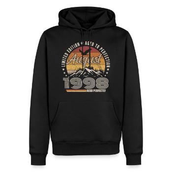 August 1998 Retro Anniversary August 1998 August 1998 - Men’s Premium Organic Hoodie - black - Front - Nico (187cm)