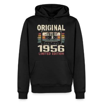 Août 1956 August 1956 Cadeau Août 1956 August 1956 - Sweat à capuche Premium bio Homme - noir - Devant - Nico (187cm)