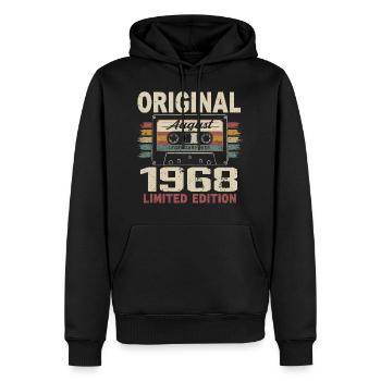 Août 1968 August 1968 Cadeau Août 1968 August 1968 - Sweat à capuche Premium bio Homme - noir - Devant - Nico (187cm)