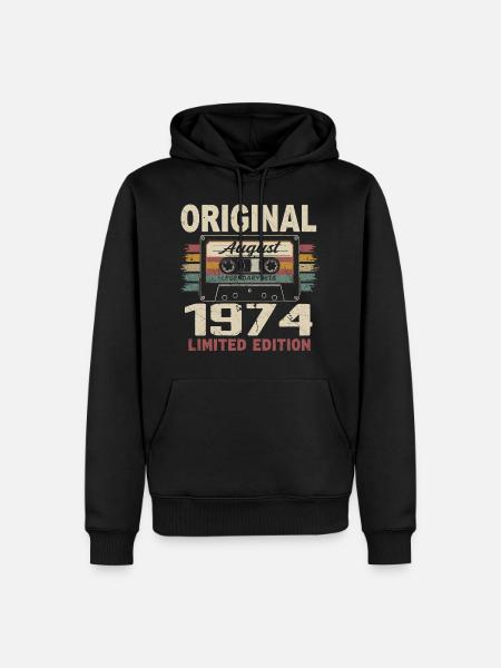 August 1974 August 1974 Geschenk August 1974 August 1974 - Männer Premium Bio Hoodie - Schwarz