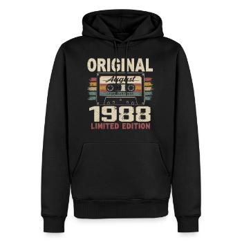 Août 1988 August 1988 Cadeau Août 1988 August 1988 - Sweat à capuche Premium bio Homme - noir - Devant - Nico (187cm)