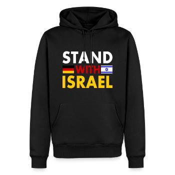 Stand with israel - Sweat à capuche Premium bio Homme - noir - Devant - Nico (187cm)