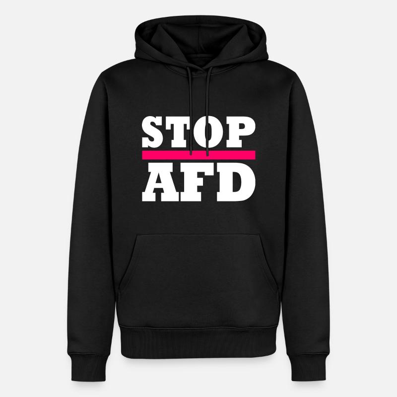 Stop afd - Männer Premium Bio Hoodie - Schwarz