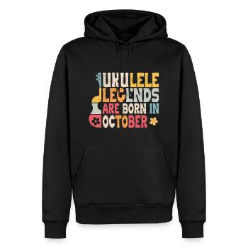 Ukulele Legends are born in October - Männer Premium Bio Hoodie - Schwarz - Vorne - Nico (187cm)