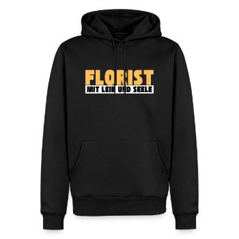 Florist mit Leib und Seele - Männer Premium Bio Hoodie - Schwarz - Vorne - Nico (187cm)