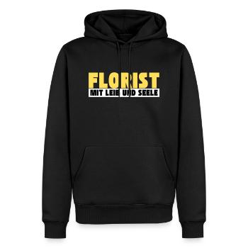 Florist mit Leib und Seele - Männer Premium Bio Hoodie - Schwarz - Vorne - Nico (187cm)