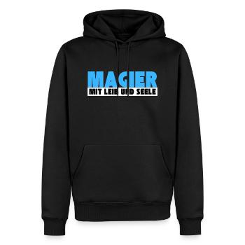Magier mit Leib und Seele - Männer Premium Bio Hoodie - Schwarz - Vorne - Nico (187cm)