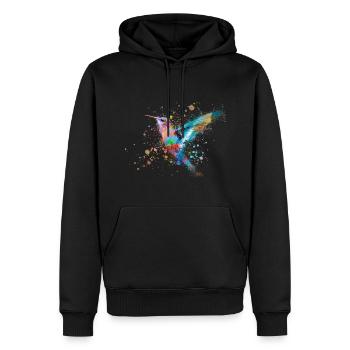 hummingbird, graffiti, painting, watercolor, bird, colorful - Men’s Premium Organic Hoodie - black - Front - Nico (187cm)