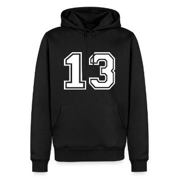 13 - Sweat à capuche Premium bio Homme - noir - Devant - Nico (187cm)