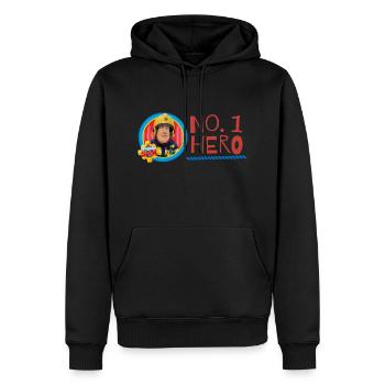 Feuerwehrmann Sam™ No. 1 Hero - Männer Premium Bio Hoodie - Schwarz - Vorne - Nico (187cm)