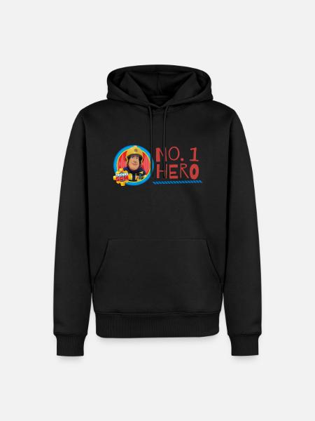 Sam Le Pompier™ No. 1 Hero - Sweat à capuche Premium bio Homme - noir