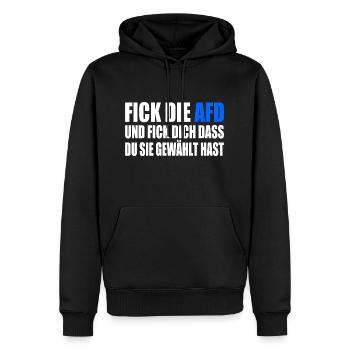 FCK AFD - Gegen Rechts - halte deine umwelt sauber - Männer Premium Bio Hoodie - Schwarz - Vorne - Nico (187cm)
