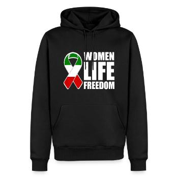 Women life freedom - Sweat à capuche Premium bio Homme - noir - Devant - Nico (187cm)