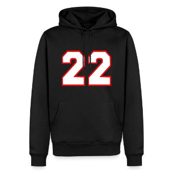 22 - Men’s Premium Organic Hoodie - black - Front - Nico (187cm)