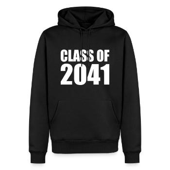 Class of 2041 - Männer Premium Bio Hoodie - Schwarz - Vorne - Nico (187cm)