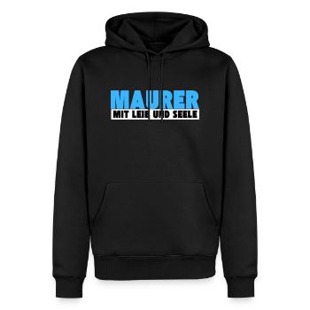 Maurer mit Leib und Seele - Männer Premium Bio Hoodie - Schwarz - Vorne - Nico (187cm)