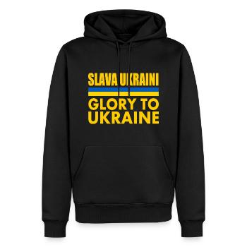 Slava ukraini - Männer Premium Bio Hoodie - Schwarz - Vorne - Nico (187cm)