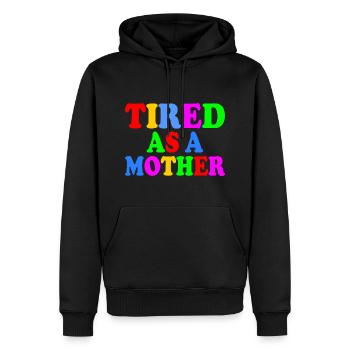 Tired as a mother - Männer Premium Bio Hoodie - Schwarz - Vorne - Nico (187cm)