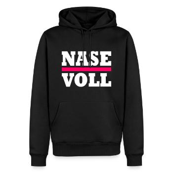 Nase voll - Männer Premium Bio Hoodie - Schwarz - Vorne - Nico (187cm)