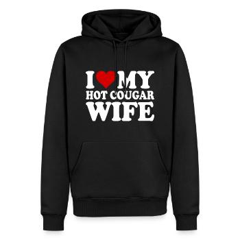 I love my hot cougar wife - Sweat à capuche Premium bio Homme - noir - Devant - Nico (187cm)