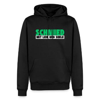 Schmied mit Leib und Seele - Männer Premium Bio Hoodie - Schwarz - Vorne - Nico (187cm)