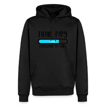 Futur papy loading noir - Sweat à capuche Premium bio Homme - noir - Devant - Nico (187cm)