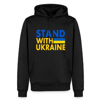 stand with ukraine - Männer Premium Bio Hoodie - Schwarz - Vorne - Nico (187cm)