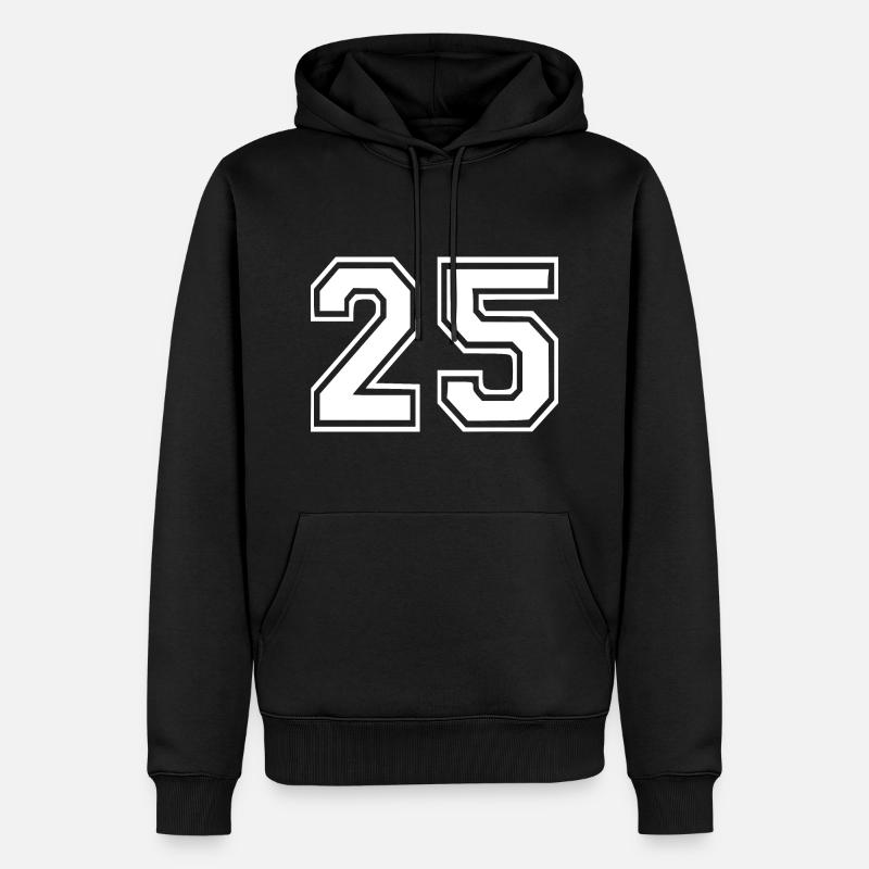 25 - Sweat à capuche Premium bio Homme - noir
