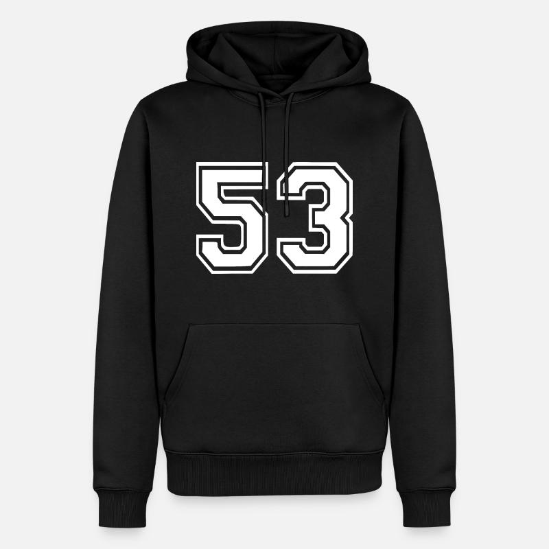 53 - Männer Premium Bio Hoodie - Schwarz