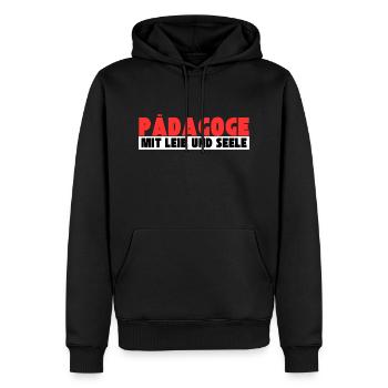 Pädagoge mit Leib und Seele - Männer Premium Bio Hoodie - Schwarz - Vorne - Nico (187cm)