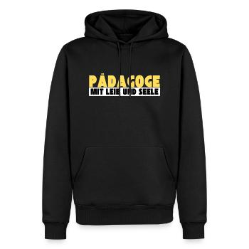 Pädagoge mit Leib und Seele - Männer Premium Bio Hoodie - Schwarz - Vorne - Nico (187cm)