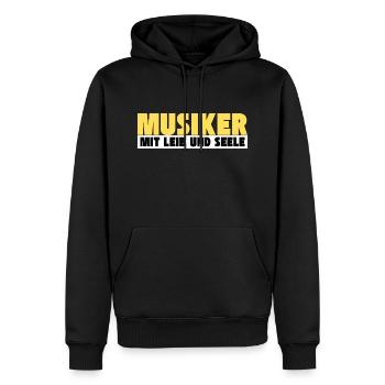Musiker mit Leib und Seele - Männer Premium Bio Hoodie - Schwarz - Vorne - Nico (187cm)