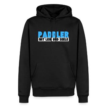 Paddler mit Leib und Seele - Männer Premium Bio Hoodie - Schwarz - Vorne - Nico (187cm)