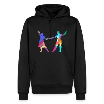 Paartanz, Tänzer, tanzen, Graffiti, Malerei - Männer Premium Bio Hoodie - Schwarz - Vorne - Nico (187cm)