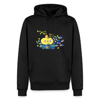 Subarine,Lemons, Fish, Corals,Fish, - Men’s Premium Organic Hoodie - black - Front - Nico (187cm)