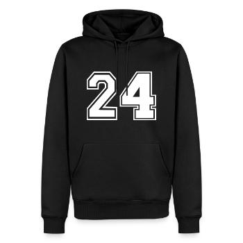 24 - Men’s Premium Organic Hoodie - black - Front - Nico (187cm)