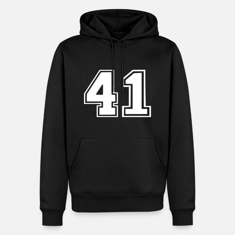 41 - Männer Premium Bio Hoodie - Schwarz