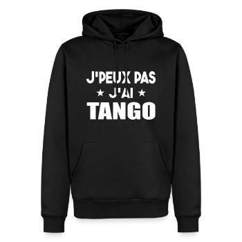 J'peux pas j'ai tango t-shirt cadeau danse - Sweat à capuche Premium bio Homme - noir - Devant - Nico (187cm)