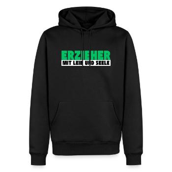 Erzieher mit Leib und Seele - Männer Premium Bio Hoodie - Schwarz - Vorne - Nico (187cm)