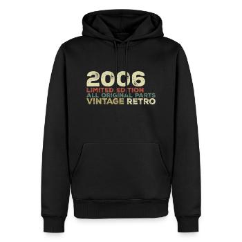 2006 né cadeau d’anniversaire vintage 2006 Retro - Sweat à capuche Premium bio Homme - noir - Devant - Nico (187cm)