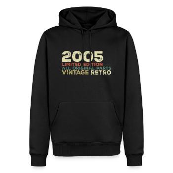 2005 né cadeau d’anniversaire vintage 2005 Retro - Sweat à capuche Premium bio Homme - noir - Devant - Nico (187cm)